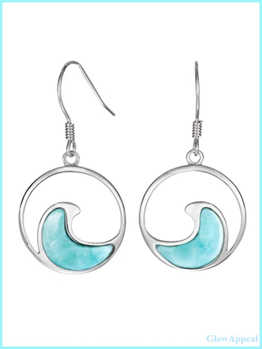 Sterling Silver Larimar Dangle Earrings French Wire Gift Box